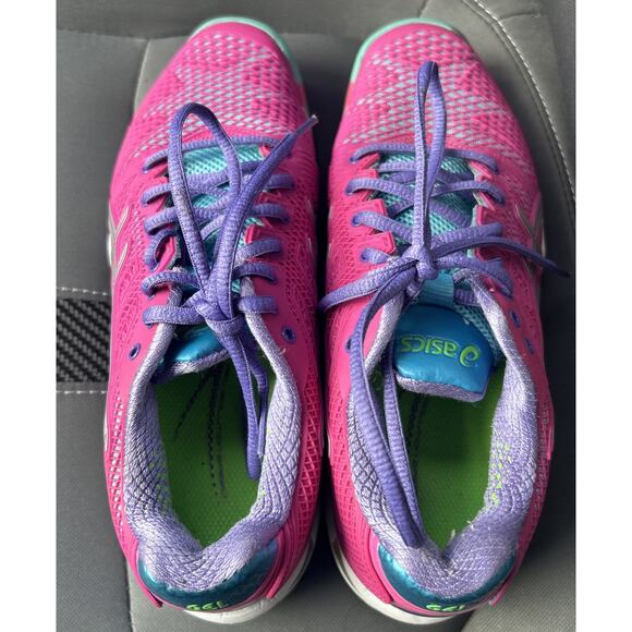 Asics GEL Solution Speed Pink Blue Silver Running Shoes Women's Size 5, E450J - Picture 6 of 6